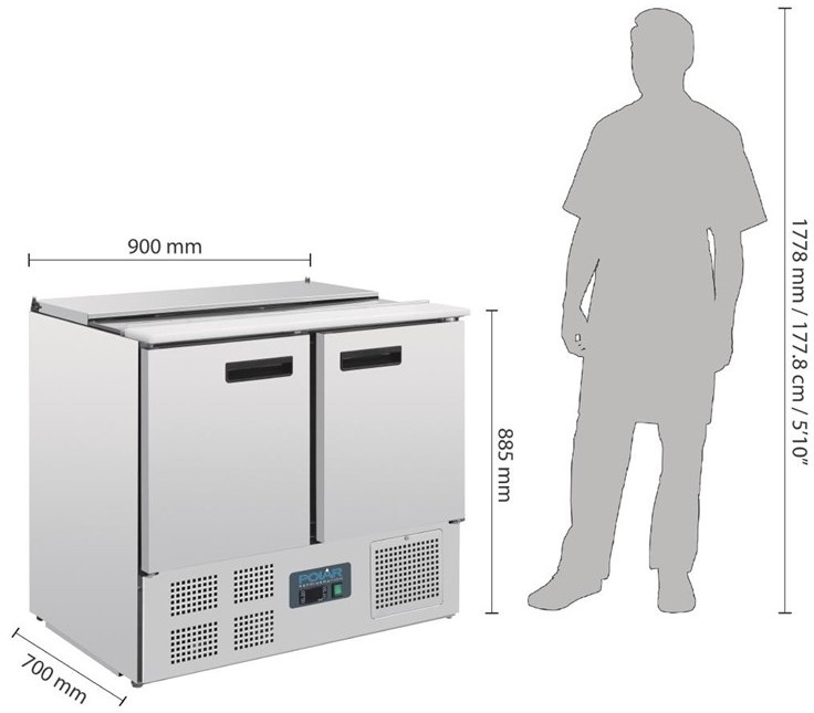  Polar G-Series Saladette Counter Fridge 240Ltr 