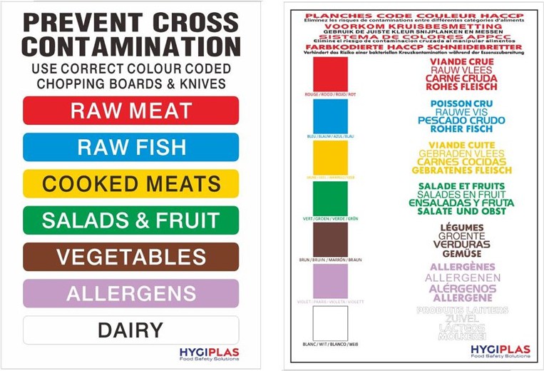  Hygiplas High Density Chopping Board Set with Rack 