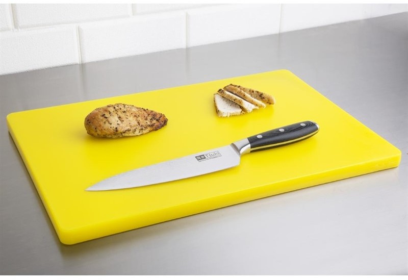  Hygiplas Extra Thick Low Density Yellow Chopping Board Standard 