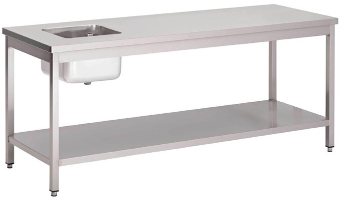  Gastro M Gastro-M S/S cheftable with undershelf 1800x700x850mm 