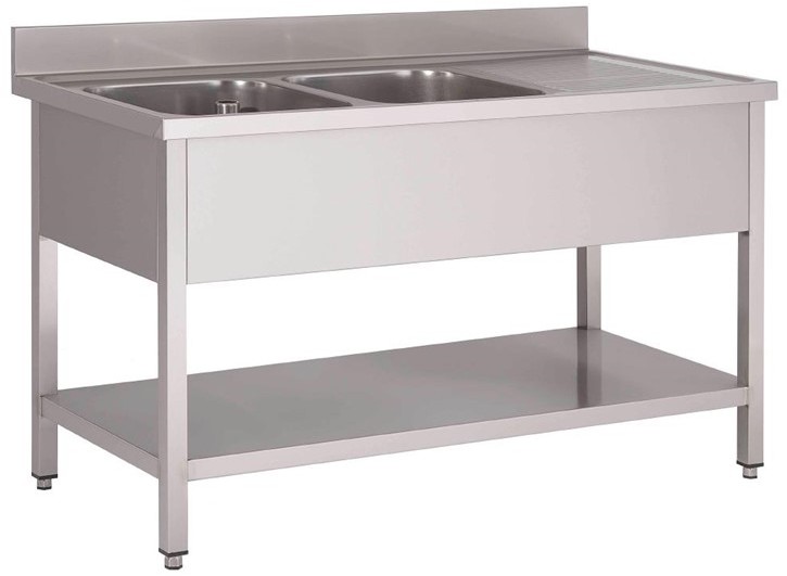  Gastro M Gastro-M S/S sink with undershelf and rear upstand 
