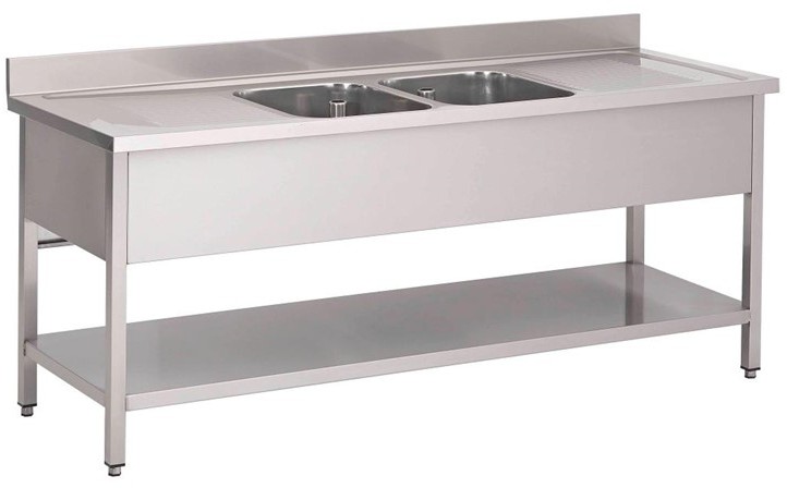  Gastro M Gastro-M S/S sink with undershelf and rear upstand 
