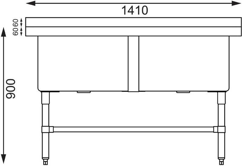  Vogue Double Deep Pot Sink 
