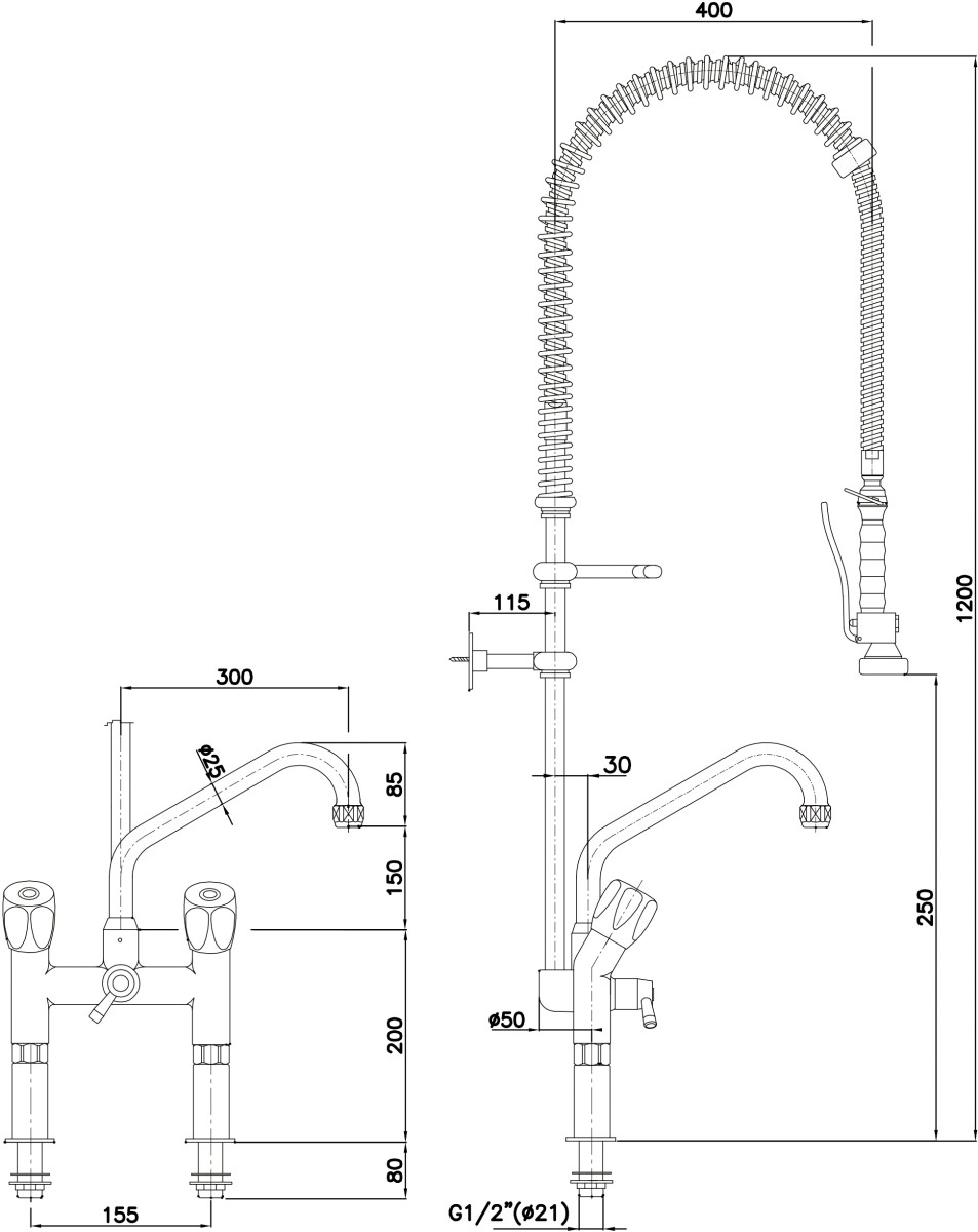  Bartscher Two handle mixer 40L-1802B 