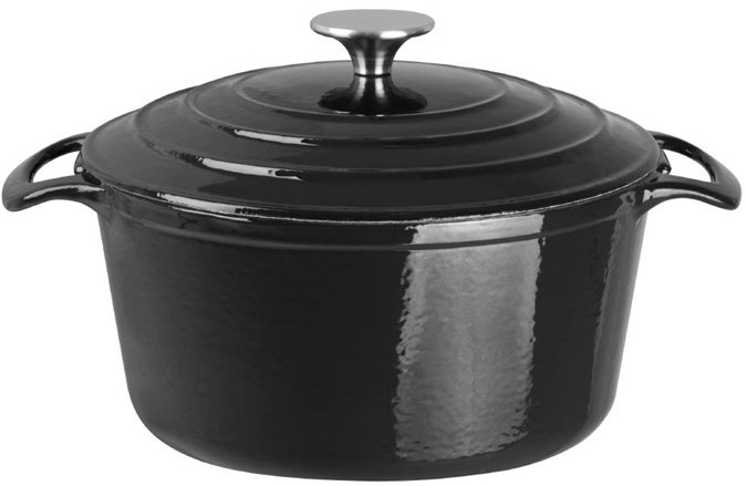  Vogue Black Round Casserole Dish 4Ltr 