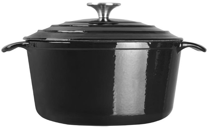  Vogue Black Round Casserole Dish 4Ltr 