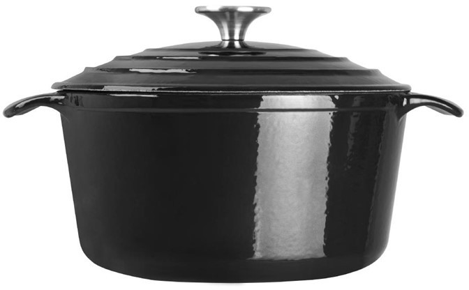  Vogue Black Round Casserole Dish 4Ltr 
