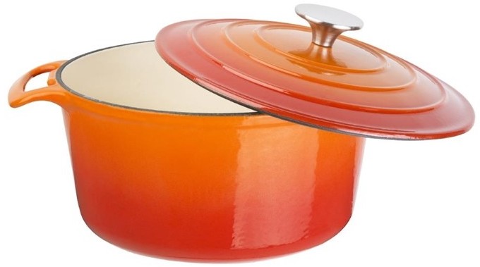  Vogue Orange Round Casserole Dish 4Ltr 