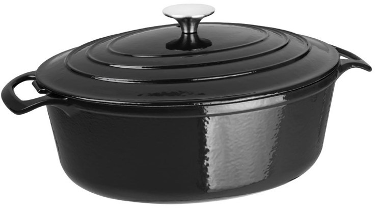  Vogue Black Oval Casserole Dish 5Ltr 