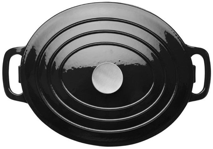  Vogue Black Oval Casserole Dish 5Ltr 