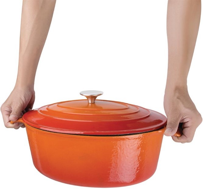  Vogue Orange Oval Casserole Dish 5Ltr 