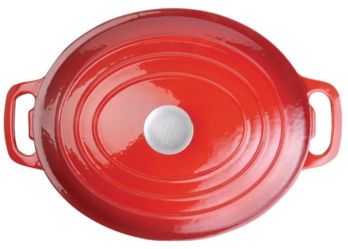  Vogue Red Oval Casserole Dish 6Ltr 