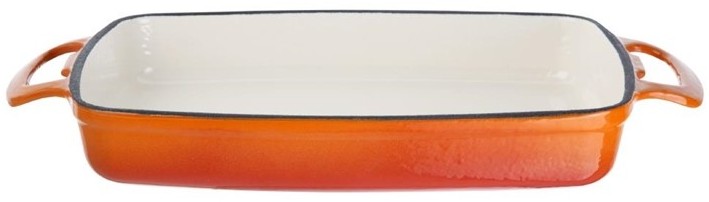  Vogue Orange Rectangular Cast Iron Dish 1.8Ltr 