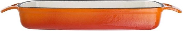  Vogue Orange Rectangular Cast Iron Dish 1.8Ltr 