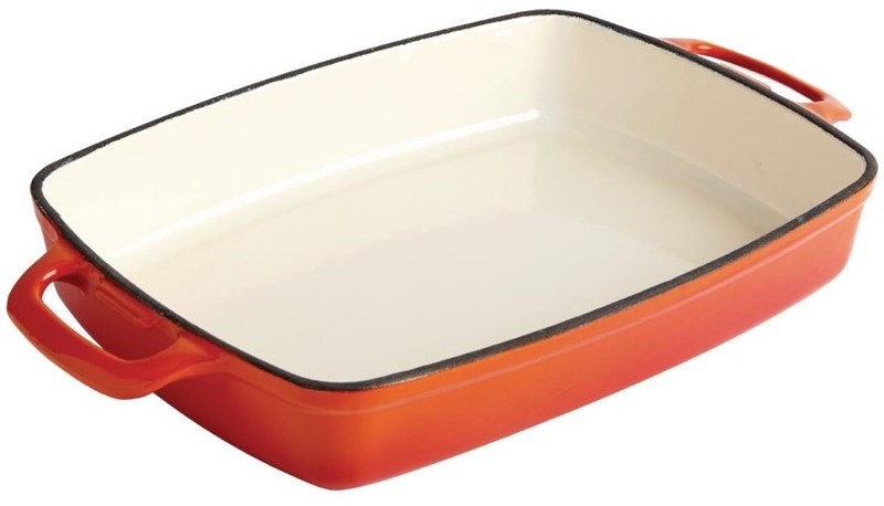  Vogue Orange Rectangular Cast Iron Dish 2.8Ltr 