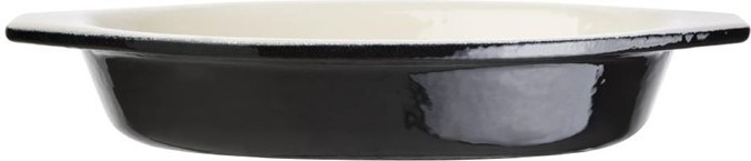  Vogue Black Cast Iron Oval Gratin Dish 650ml 