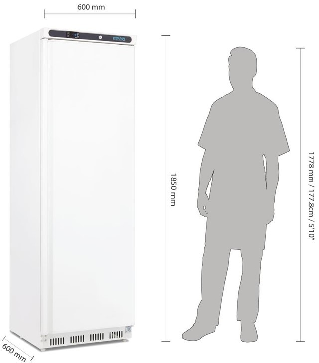  Polar C-Series Upright Freezer White 365Ltr 