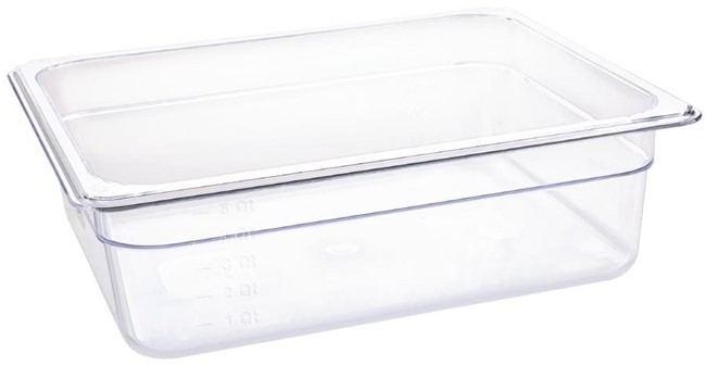  Vogue Polycarbonate 1/2 Gastronorm Container 100mm Clear 