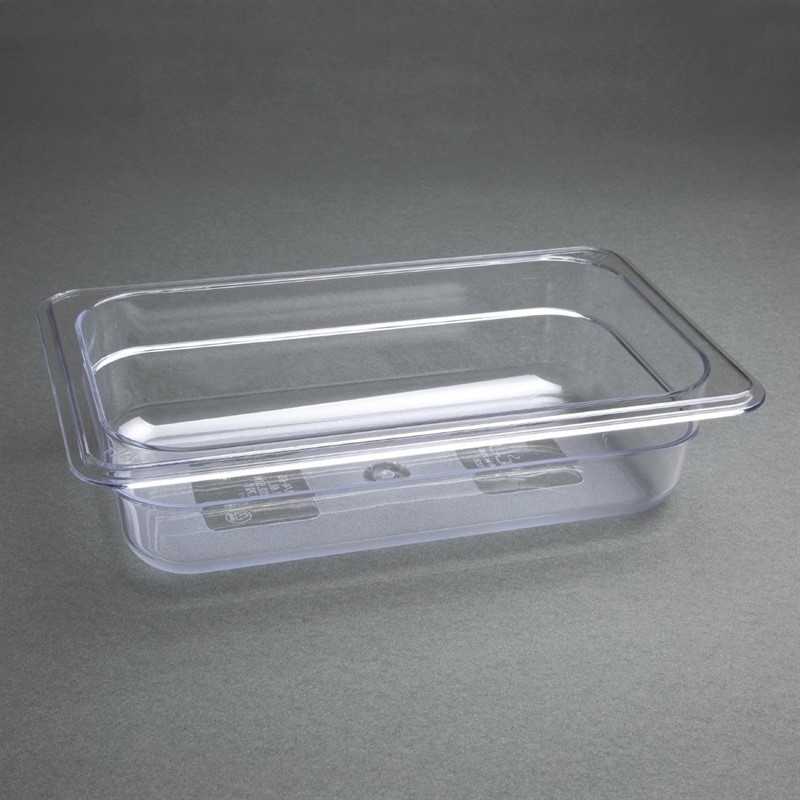  Vogue Polycarbonate 1/4 Gastronorm Container 65mm Clear 
