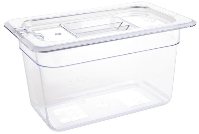  Vogue Polycarbonate 1/4 Gastronorm Container 150mm Clear 