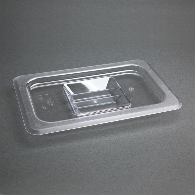  Vogue Polycarbonate 1/4 Gastronorm Lid Clear 