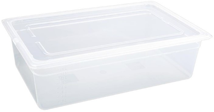  Vogue Polypropylene 1/1 Gastronorm Container with Lid 150mm (Pack of 2) 