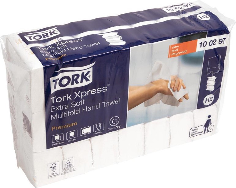  Tork Xpress Extra-Soft Multi-Fold Hand Towels 2-Ply (Pack of 2100) 