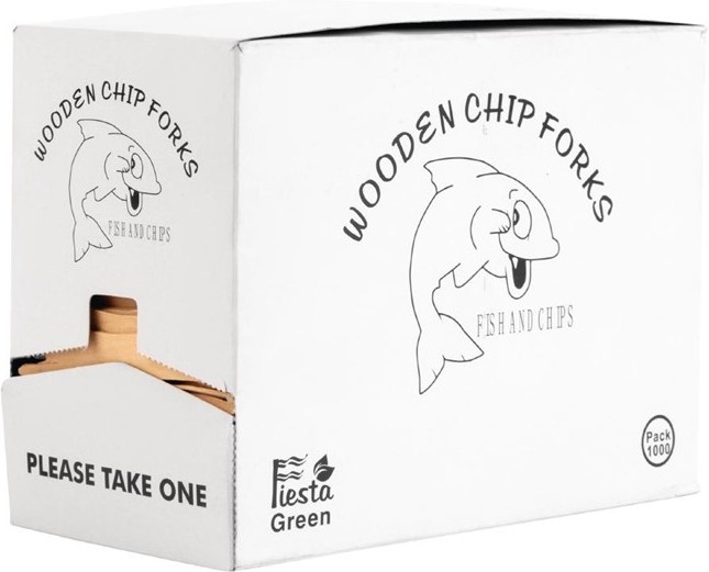  Fiesta Green Biodegradable Disposable Wooden Chip Forks (Pack of 1000) 
