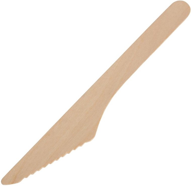  Fiesta Green Biodegradable Disposable Wooden Knives (Pack of 100) 