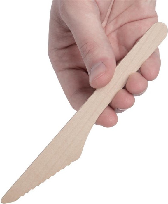  Fiesta Green Biodegradable Disposable Wooden Knives (Pack of 100) 
