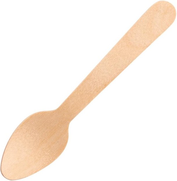 Fiesta Green Biodegradable Wooden Teaspoons (Pack of 100) 