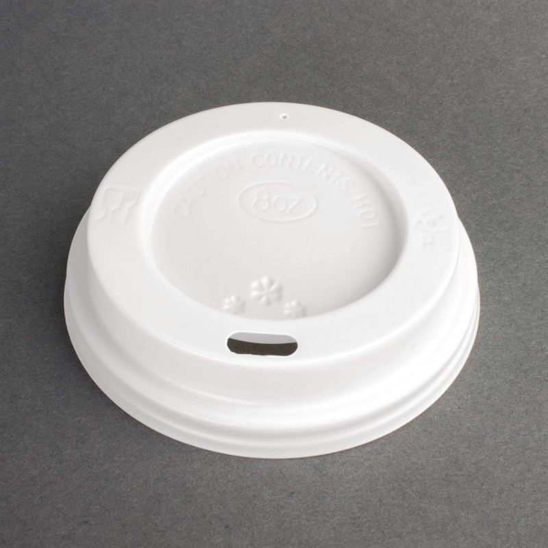  Fiesta Disposable Coffee Cup Lids White 225ml / 8oz (Pack of 1000) 