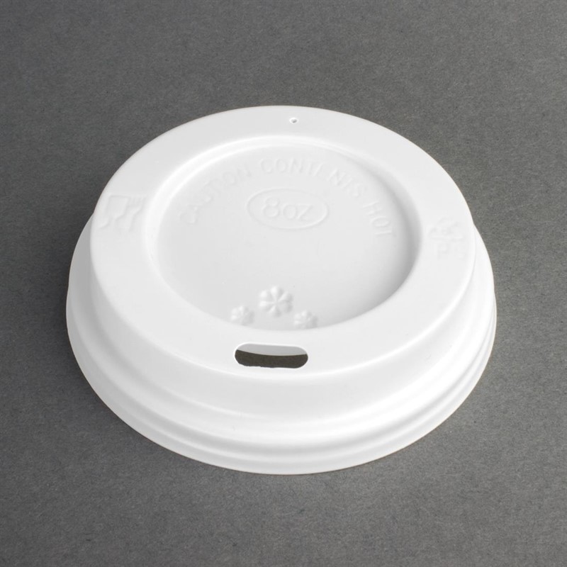  Fiesta Disposable Coffee Cup Lids White 225ml / 8oz (Pack of 50) 