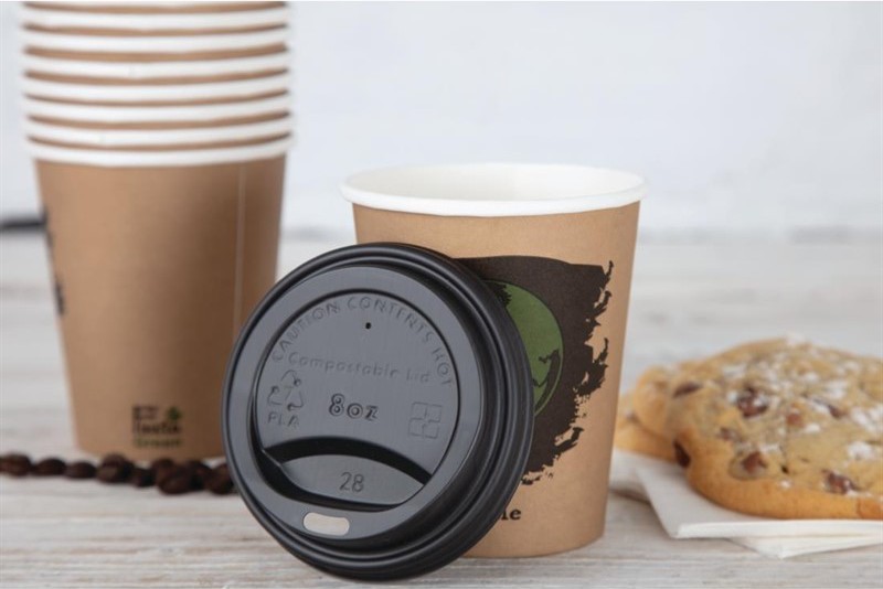  Fiesta Green Compostable Coffee Cup Lids 225ml / 8oz (Pack of 1000) 