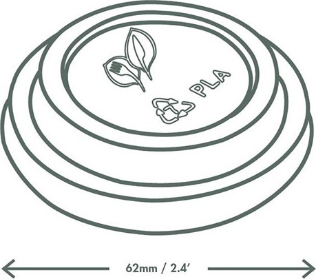  Vegware 62 Series CPLA Hot Content Cup Lid (Pack 2000) 