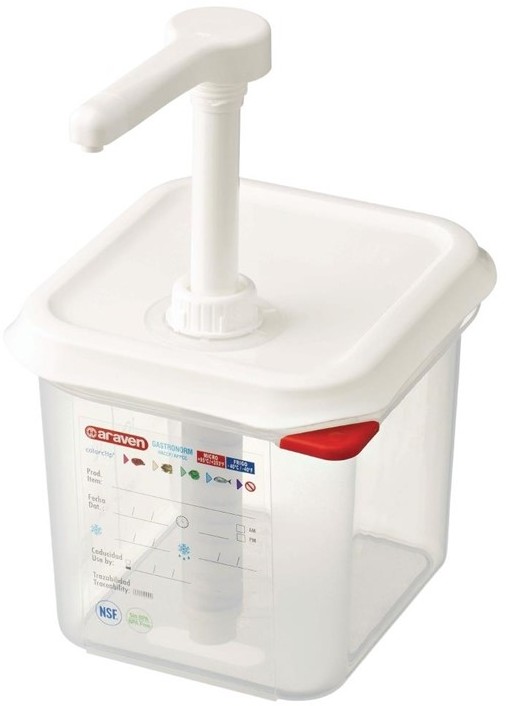  Araven Sauce Dispenser GN 1/6 Transparent 2.6Ltr 