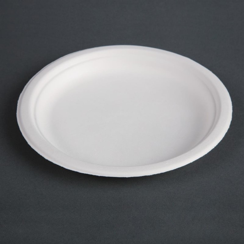  Fiesta Green Compostable Bagasse Plates Round 179mm (Pack of 50) 