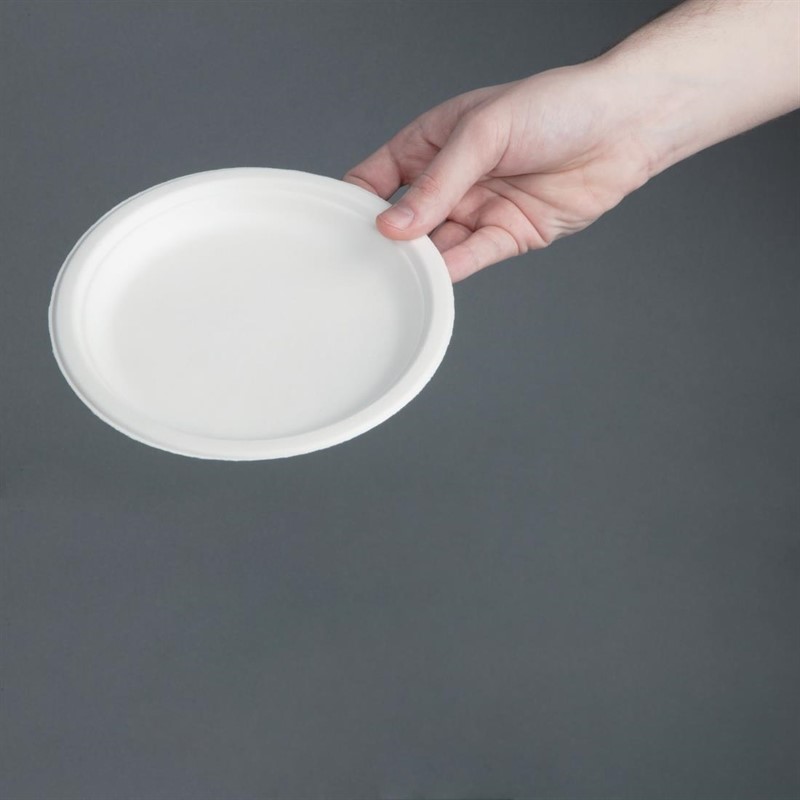  Fiesta Green Compostable Bagasse Plates Round 179mm (Pack of 50) 