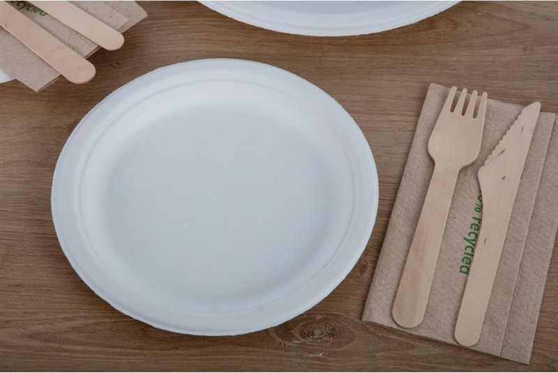  Fiesta Green Compostable Bagasse Plates Round 179mm (Pack of 50) 