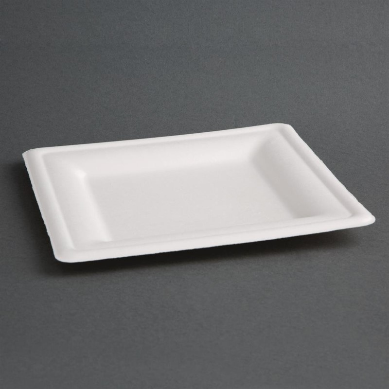  Fiesta Green Compostable Bagasse Square Plates 261mm (Pack of 50) 