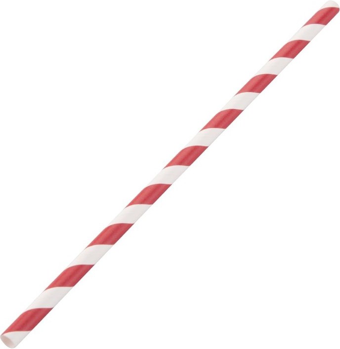  Fiesta Green Compostable Paper Straws Red Stripes (Pack of 250) 