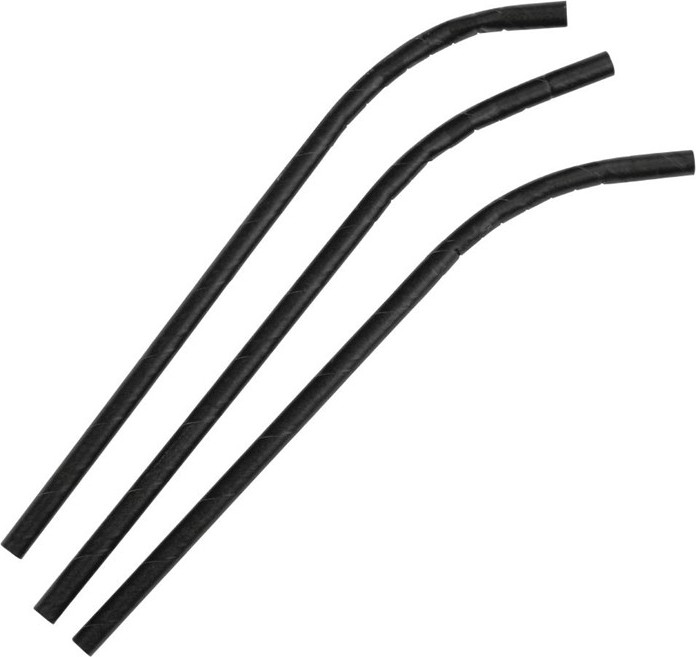  Fiesta Compostable Bendy Paper Straws Black (Pack of 250) 