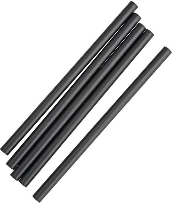  Fiesta Green Compostable Paper Smoothie Straws Black (Pack of 250) 