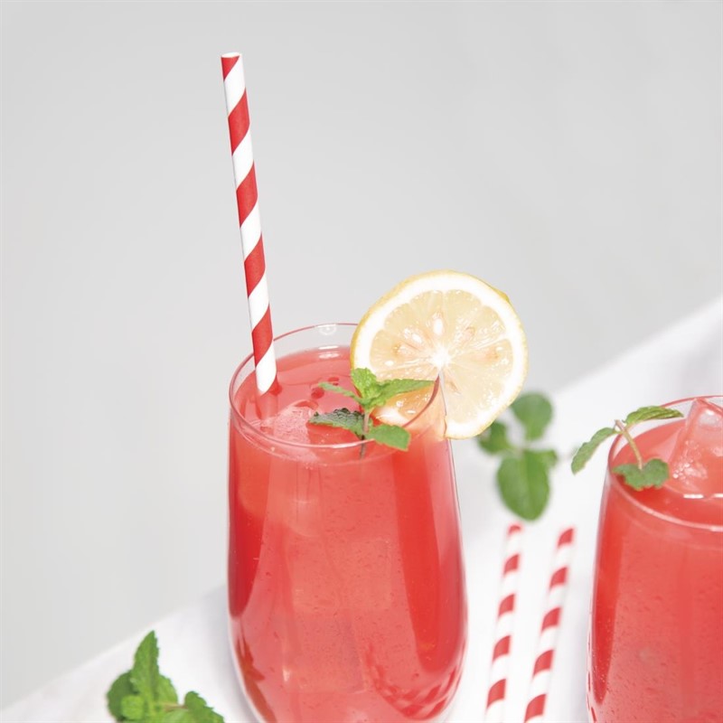  Fiesta Compostable Individually Wrapped Paper Straws Red Stripes (Pack of 250) 