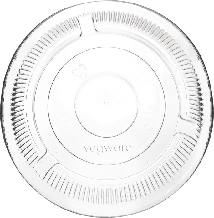  Vegware 96 Series Compostable Cold Cup Flat Lids No Hole 12/16oz (Pack of 1000) 
