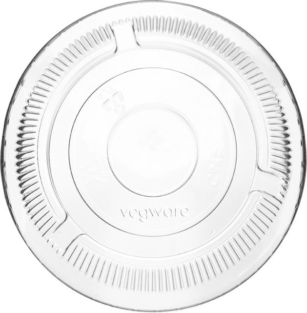  Vegware 96 Series Compostable Cold Cup Flat Lids No Hole 12/16oz (Pack of 1000) 