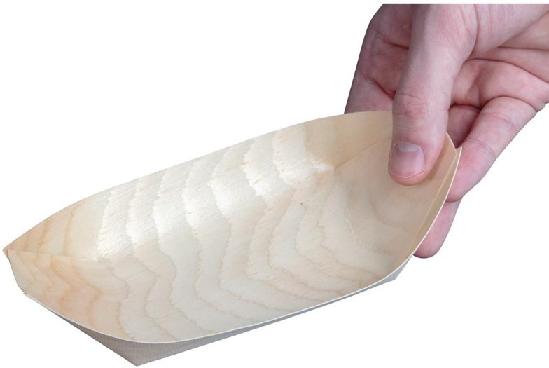  Fiesta Green Biodegradable Wooden Sushi Boats Medium 190mm (Pack of 100) 