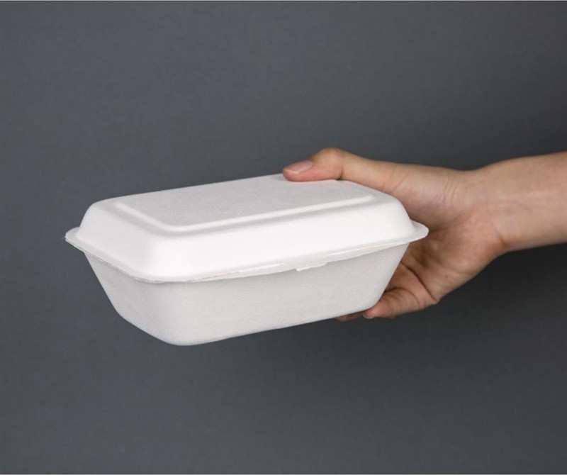  Fiesta Green Compostable Bagasse Hinged Food Containers 182mm 