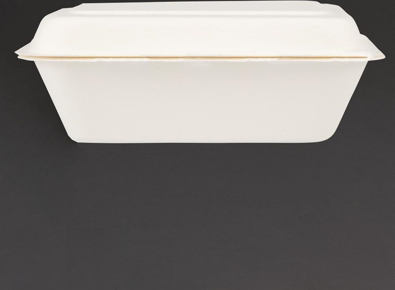  Fiesta Green Compostable Bagasse Hinged Food Containers 182mm 