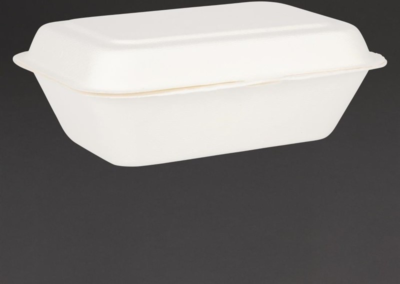  Fiesta Green Compostable Bagasse Hinged Food Containers 182mm 